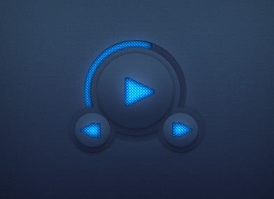 Rounded Audio Player Interface PSD