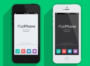 iPhone 5 Flat Design Psd Mockup Template