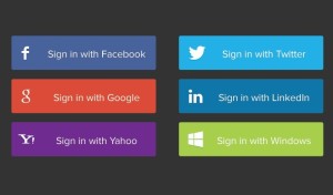 Flat Social Sign In Buttons PSD