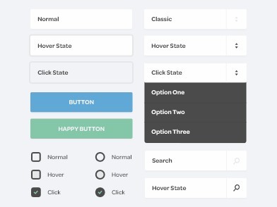 Simple Flat Web UI Elements PSD
