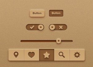 Brown Recycled Paper Web UI Kit PSD