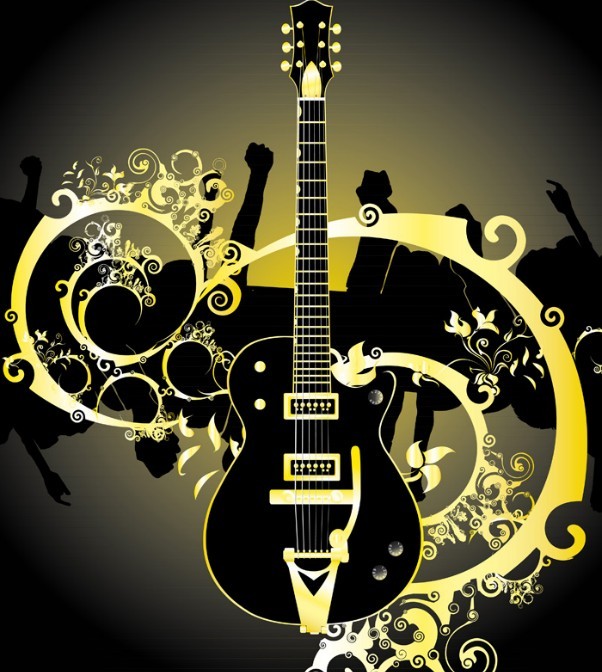 Fashion Music And Guitar Background 04