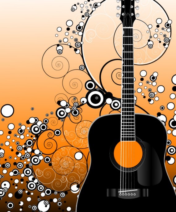 Fashion Music And Guitar Background 06