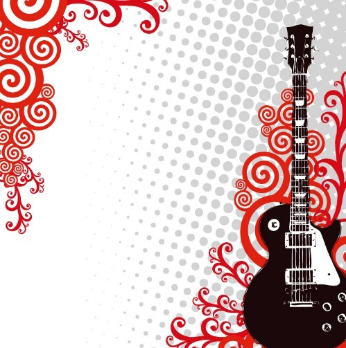 Fashion Music And Guitar Background 07
