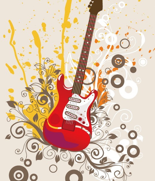 Fashion Music And Guitar Background 09