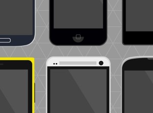 Flat Mobile Devices PSD Mockup