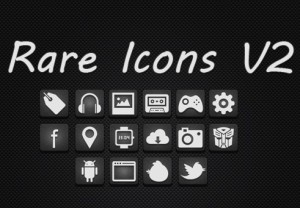 Rare White Web Icons with Dark Noise Background