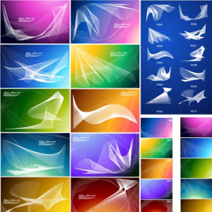 Set Of Vector Abstract Lines Backgrounds