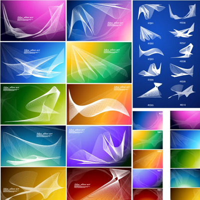 Set Of Vector Abstract Lines Backgrounds
