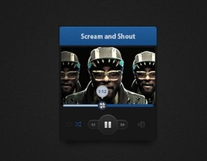 Dark Audio Player Widget PSD