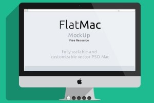 Flat iMac & Macbook PSD Mockup