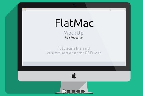 Flat iMac & Macbook PSD Mockup