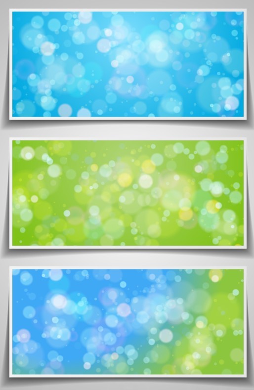 Set Of Vector Blurred Light Spots Banners
