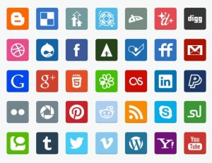 35+ Flat Designed Social Media Icons