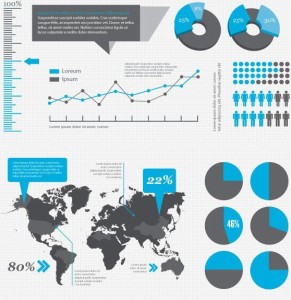 Blue and Dark Infographic Elements Vector