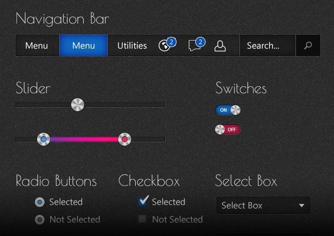 Eun Web UI Set PSD