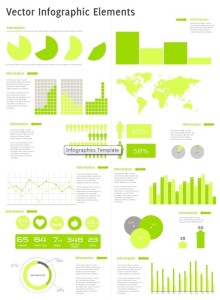 Flat Green Infographic Kit Vector