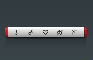 Glossy Social Share Bar PSD