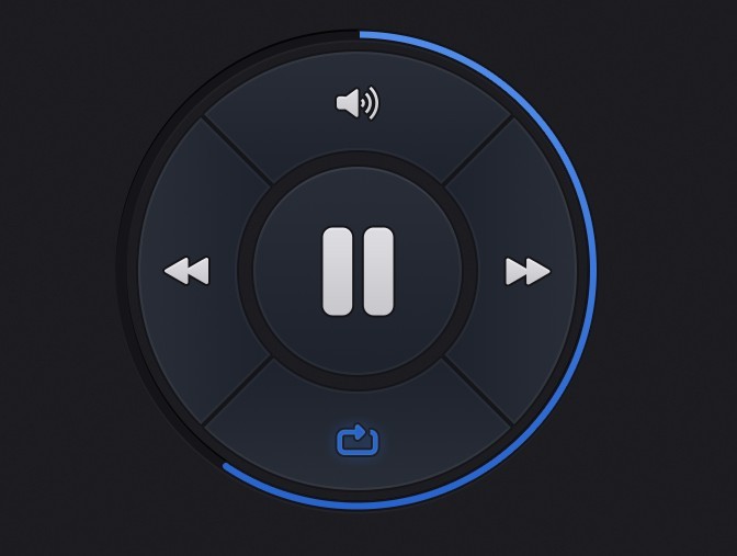 Dark Audio Player Interface PSD