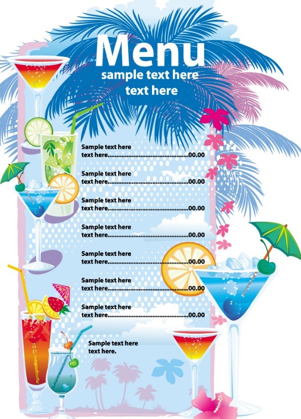 Free Vector Summer Drinks Menu - TitanUI