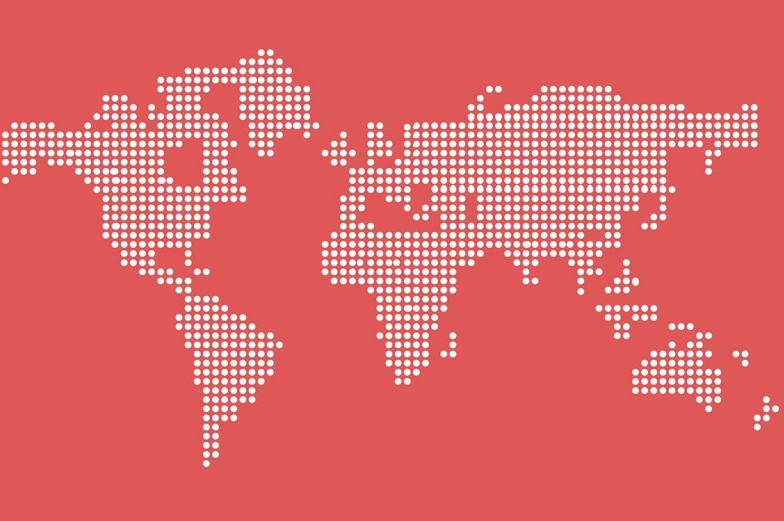 Dotted World Map Vector PSD
