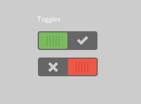Flat Toggle Buttons PSD