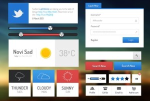 Flat Web & App UI Kit PSD