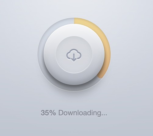 Rounded Download Button With Progress Bar PSD
