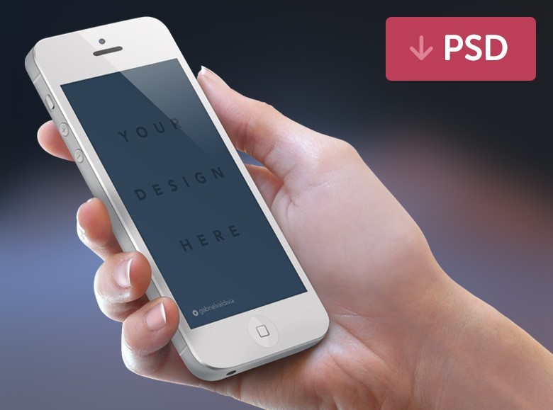White iPhone 5 Mockup Template PSD