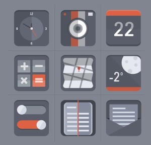 Flat Grey Web Icon Set PSD
