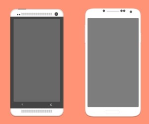 White HTC One and Galaxy S4 PSD Mockups
