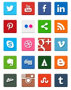 20+ Simple Flat Social Icons Pack (PSD & PNG)
