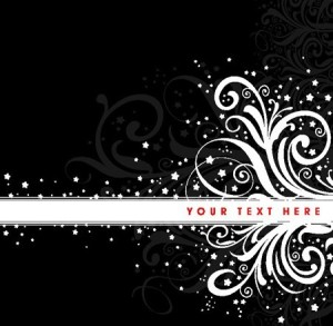 Black and White Vintage Floral & Flower Decorative Pattern 02 Vector