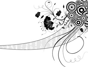 Black and White Vintage Floral & Flower Decorative Pattern 05 Vector