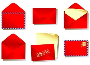 Set Of Vector Red Mails and Envelopes