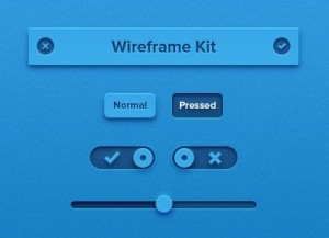 Tiny Blue Tiny Wireframe UI Kit PSD