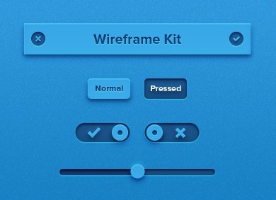 Tiny Blue Tiny Wireframe UI Kit PSD