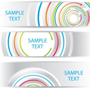 Colorful Circular Arrows Banner Templates Vector 01
