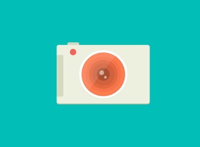 Flat Style Retro Camera Icon PSD