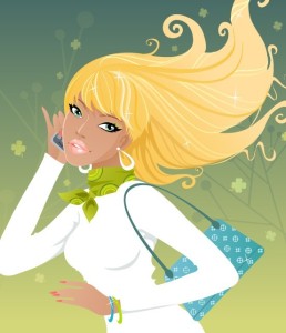 Shopping Girls Vector Illustration 02