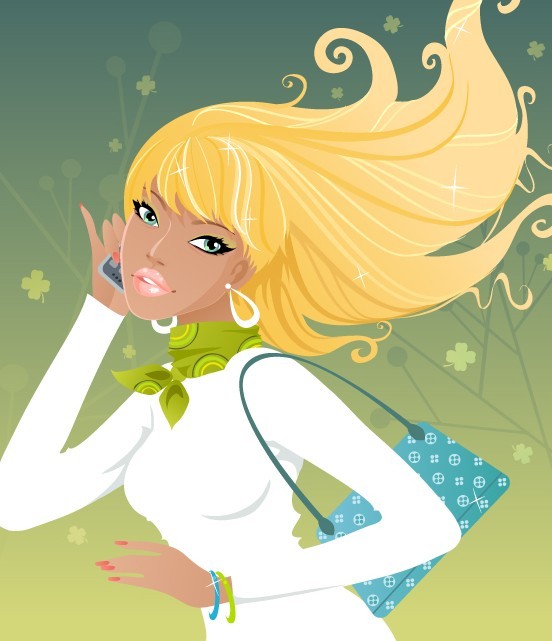 Shopping Girls Vector Illustration 02