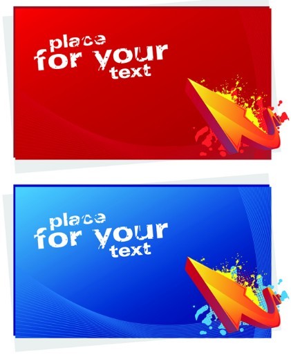 Technology Business Cards with Arrow Backgrounds Vector