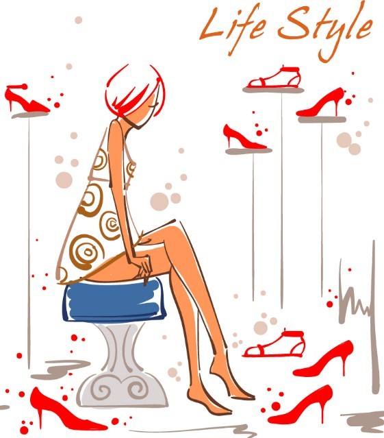 Vector Fashion City Girl Illustration 01