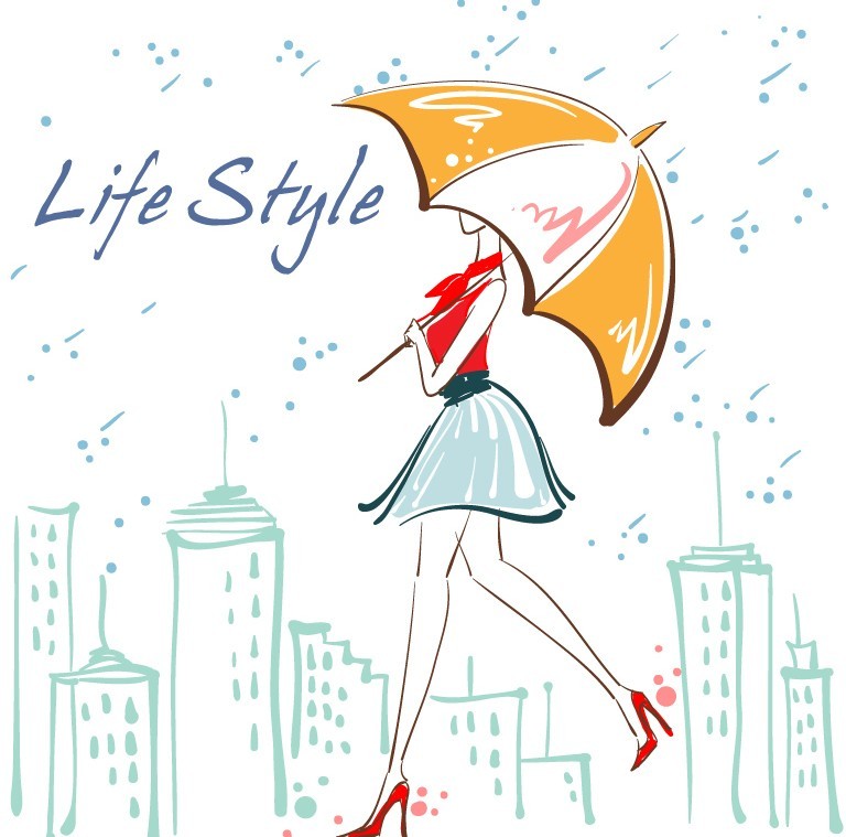 Vector Fashion City Girl Illustration 02