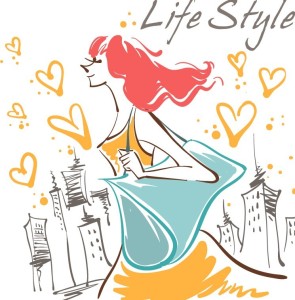Vector Fashion City Girl Illustration 03