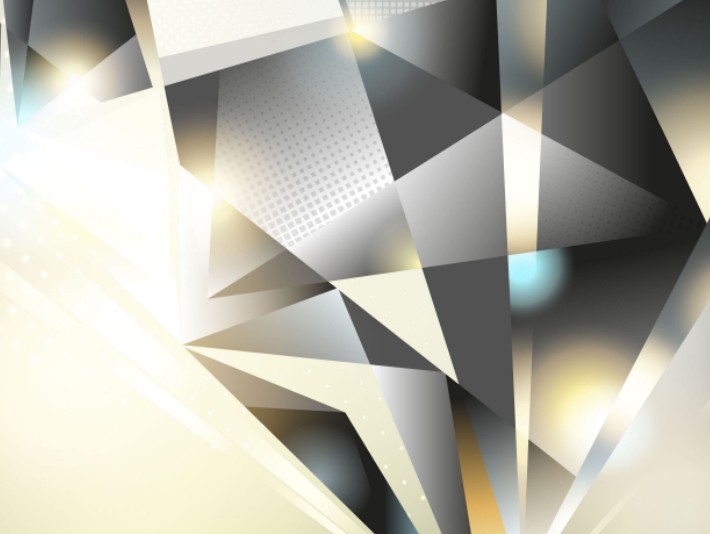 3D Abstract Crystal Background Vector