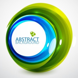 Green and Blue Abstract Circles Background Vector