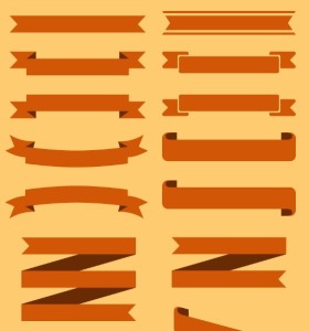 Set Of Brown Ribbons PSD Vector