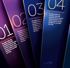 Vector Dark Purple Vertical Banners with Numbers 03
