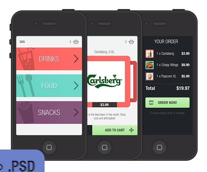 iPhone App UI Elements PSD